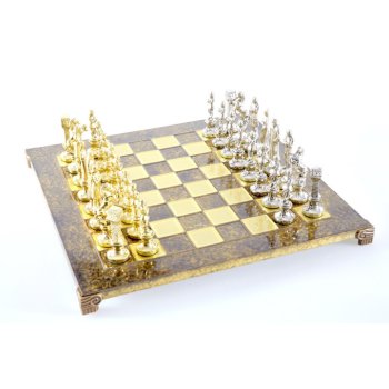 Ekskluzywne, duże  szachy metalowe -  Renesans S9BRO; 36x36cm