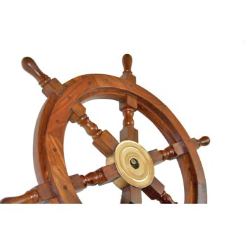 Drewniane koło sterowe 60cm - marynistyczny symbol trzymania steru władzy, omijania raf i niebezpieczeństw