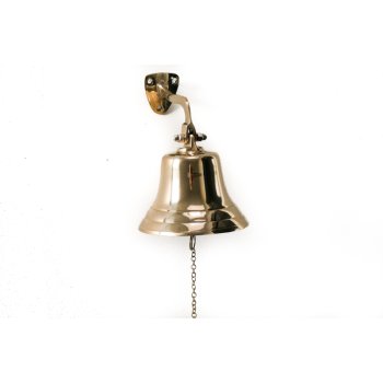 Mały żeglarski dzwon pokładowy z mosiądzu, marynistyczna dekoracja, morski symbol, żeglarski upominek